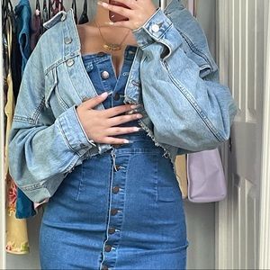 cropped denim jean jacket